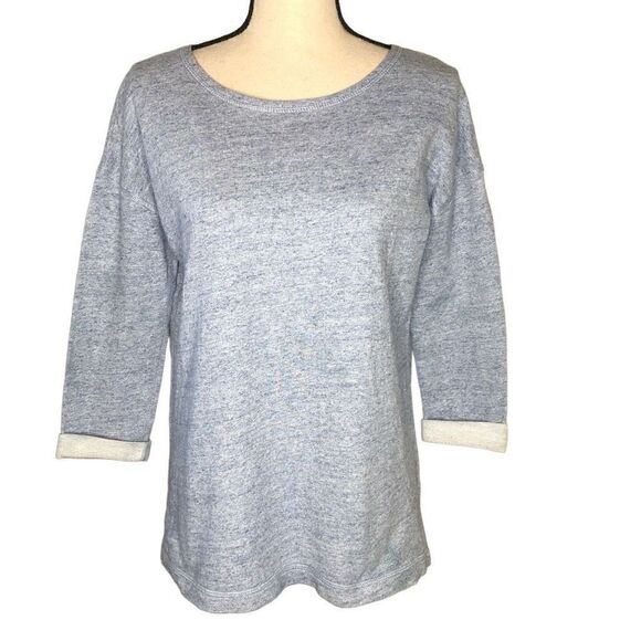 J. Crew Light Heathery Blue French Terry Top Size XS - Picture 1 of 12